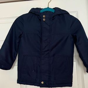 Boys GAP fur hood winter jacket color navy size xs